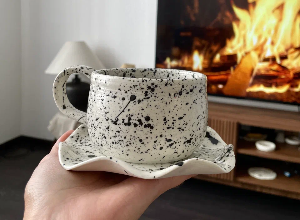 Чайная пара ЧБ (гончарный круг) фото 4